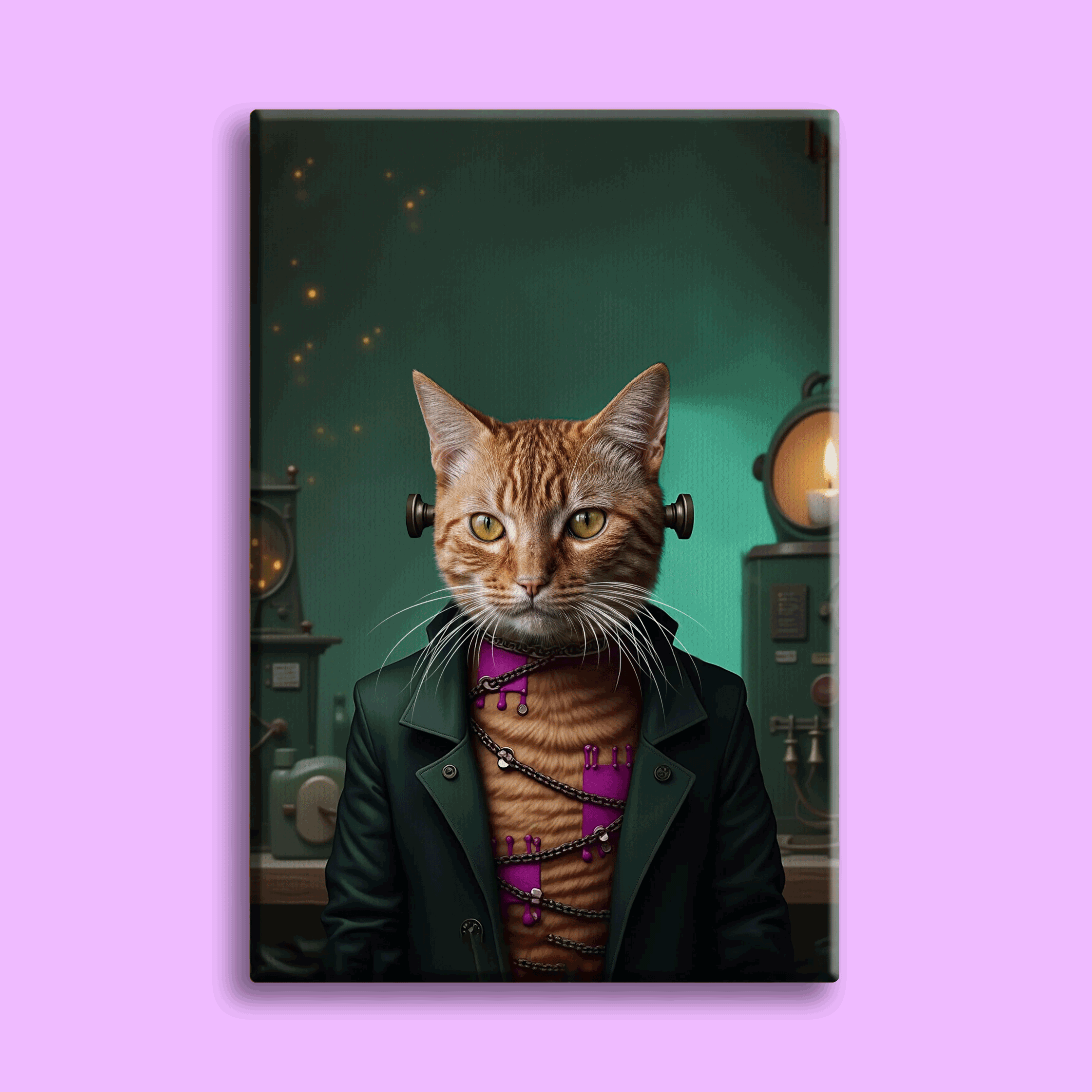Frankenstein Monster Halloween Pet Portrait - Custom Pet Portrait